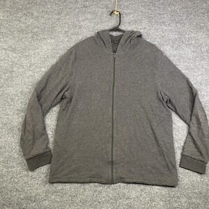 Vince Mens Charcoal Gray Micro Pattern Full Zip Hoodie Sweater M59789908 Size L